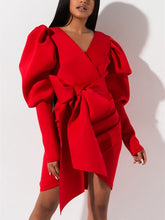 Load image into Gallery viewer, Lime Green Mini Bodycon Dress Women Clothes 2019 Dresses Woman Party Night Puffy Sleeves Neon Black Red White